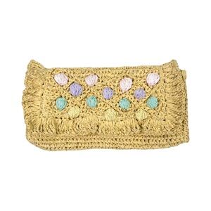 btb Los Angeles Mini Cheri Straw Clutch - 12” x 6” x 2”